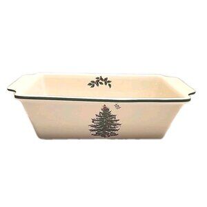 Spode Christmas Tree  Loaf Pan Bread 11-3/4" x 5-1/2" Holiday Table Decor